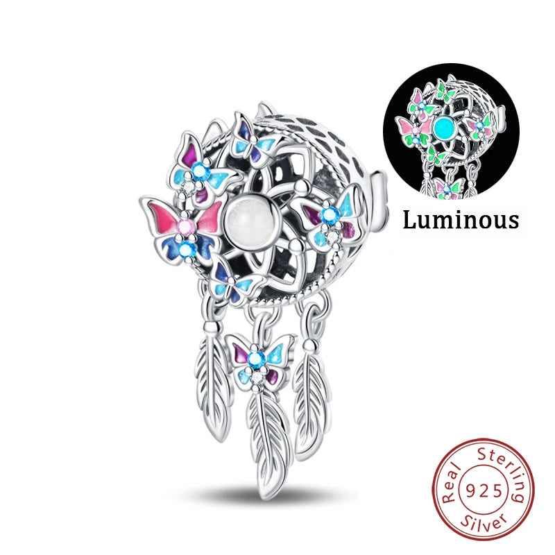 Fit Qikaola 925 Original Bracelets Blue Zircon Owl Luminous Sea Turtle Octopus 925 Silver Charms Beads DIY Birthday Jewelry Gift