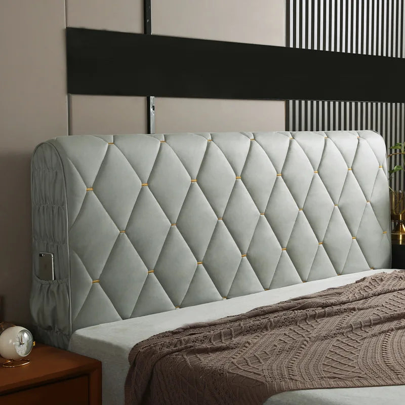 2024 Bed Headboard Warm Velvet All Inclusive Bed Backrest